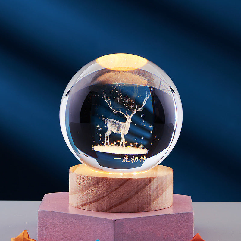 LumaOrb Crystal 3D Night Lamp Elegant Ambient Bedroom Light
