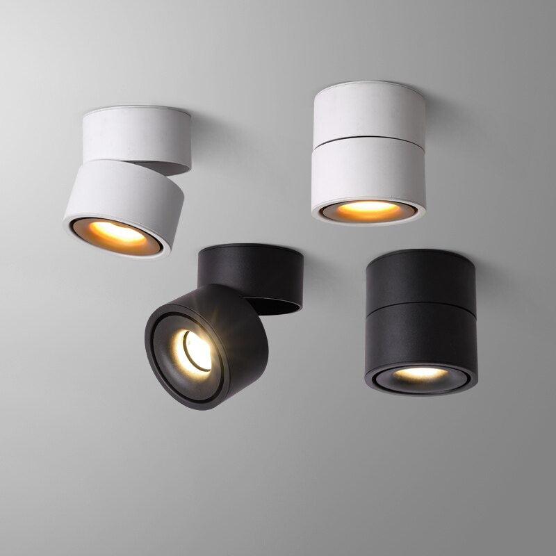 Foco LED giratorio de techo – Giro de 350°, luz blanca cálida | ribuella