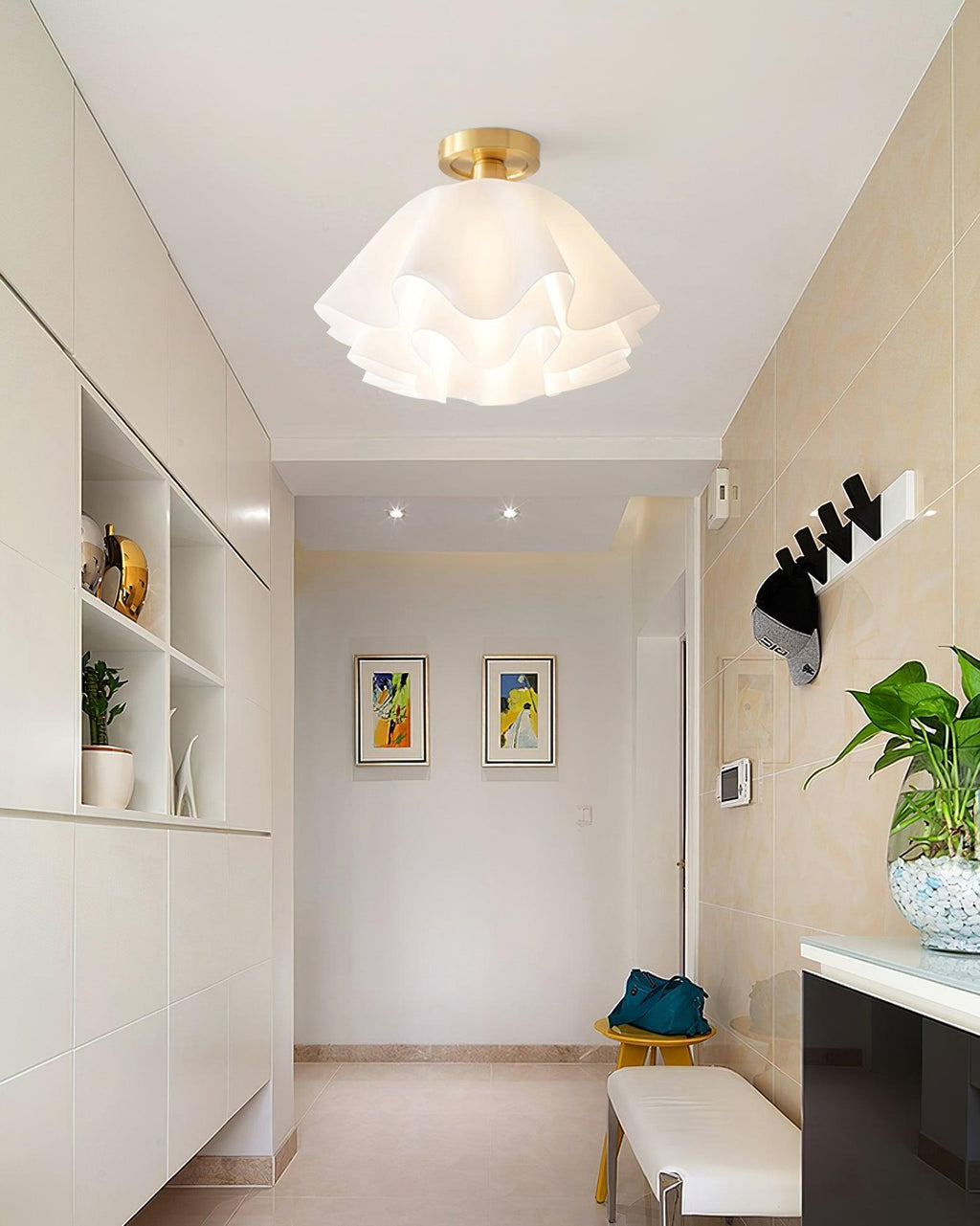 Gailon Contemporary Pleated Drum Ceiling Light Fixture