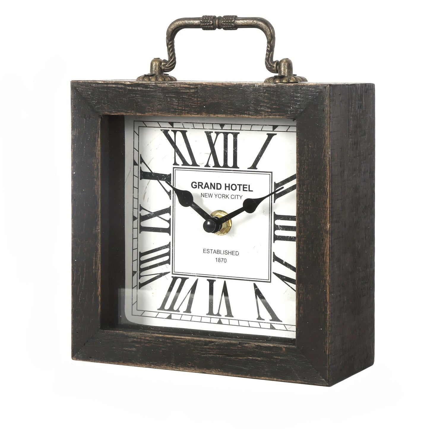 TimberNest - Charming Wooden Shelf Clock with Glass Shield | ribuella