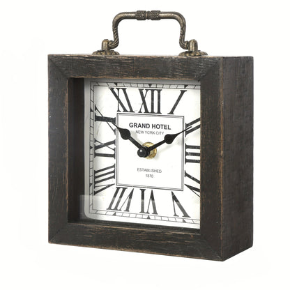 TimberNest - Charming Wooden Shelf Clock with Glass Shield | ribuella
