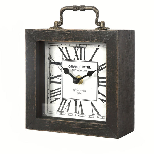 TimberNest - Charming Wooden Shelf Clock with Glass Shield | ribuella