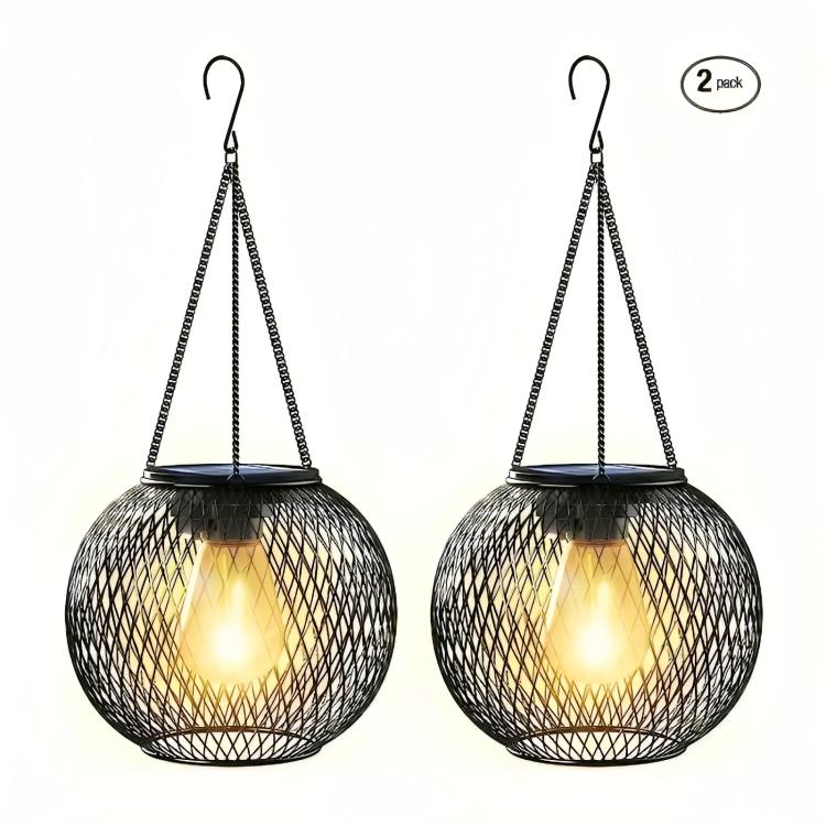 Retrotyylinen metalliverkkoinen aurinkolyhty ulkopuutarhoihin | ribuella