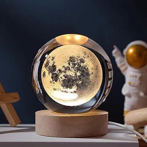 LumaOrb Crystal 3D Night Lamp Elegant Ambient Bedroom Light