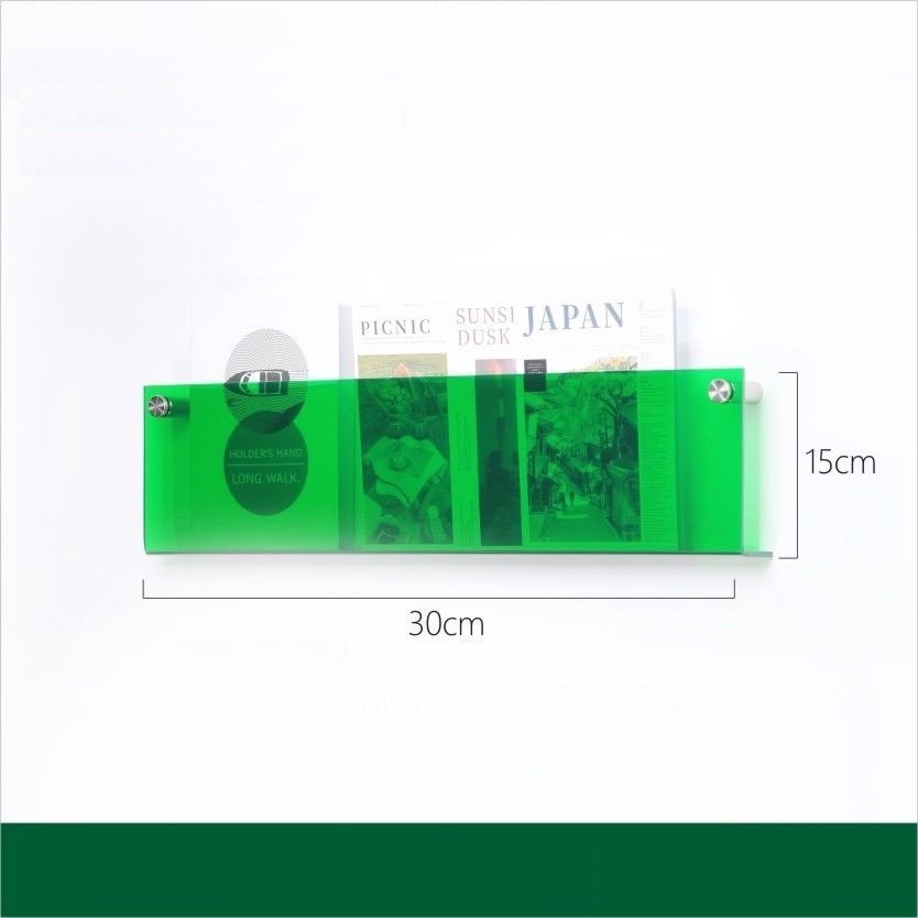 Wall-Mounted Acrylic Magazine Display Shelf — Floating Showcase