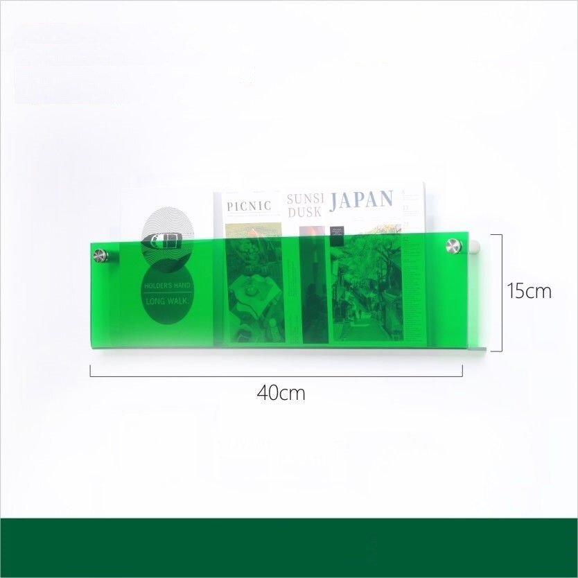 Wall-Mounted Acrylic Magazine Display Shelf — Floating Showcase