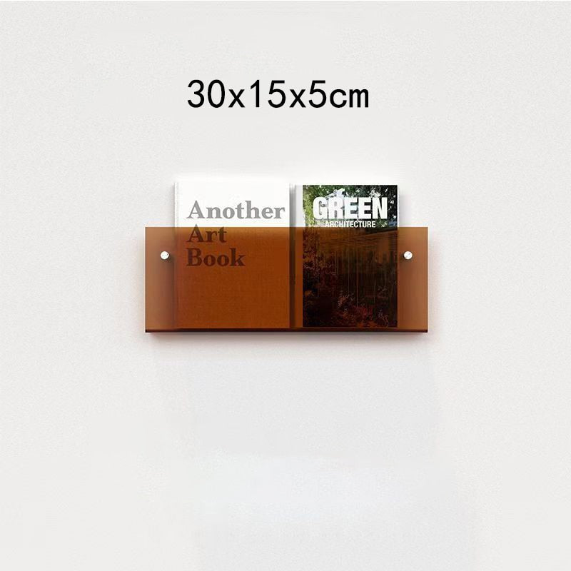 Wall-Mounted Acrylic Magazine Display Shelf — Floating Showcase