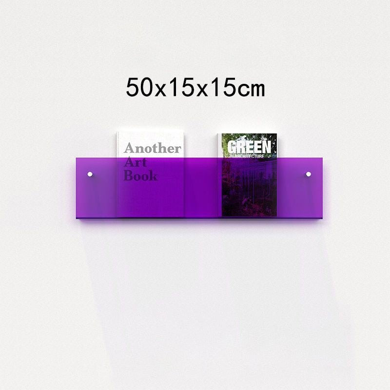 Wall-Mounted Acrylic Magazine Display Shelf — Floating Showcase