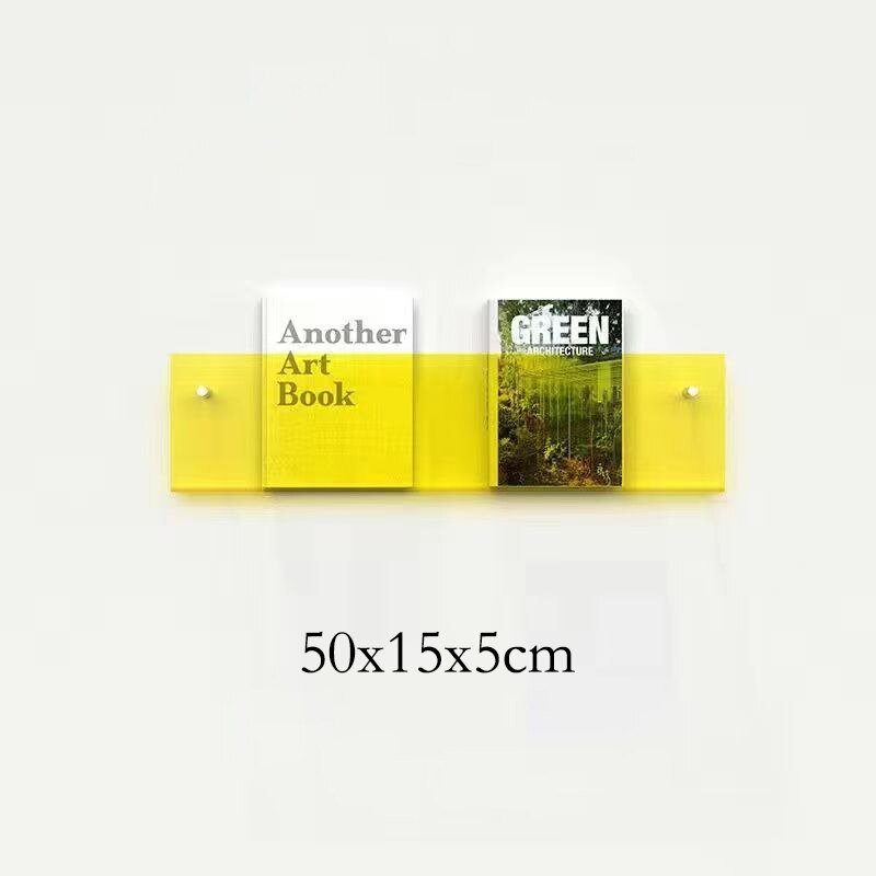 Wall-Mounted Acrylic Magazine Display Shelf — Floating Showcase