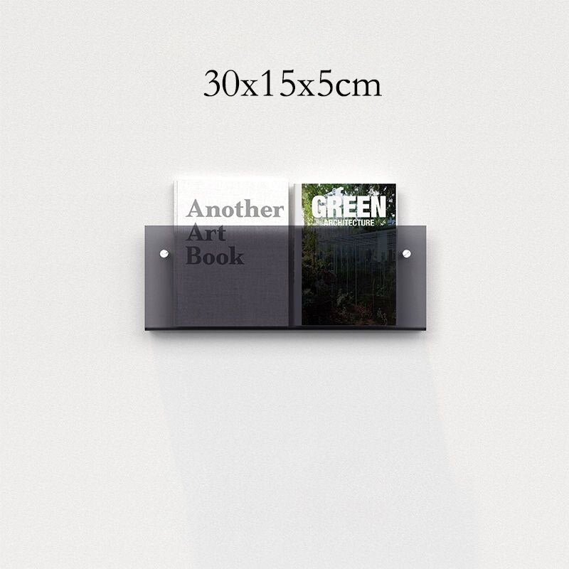 Wall-Mounted Acrylic Magazine Display Shelf — Floating Showcase