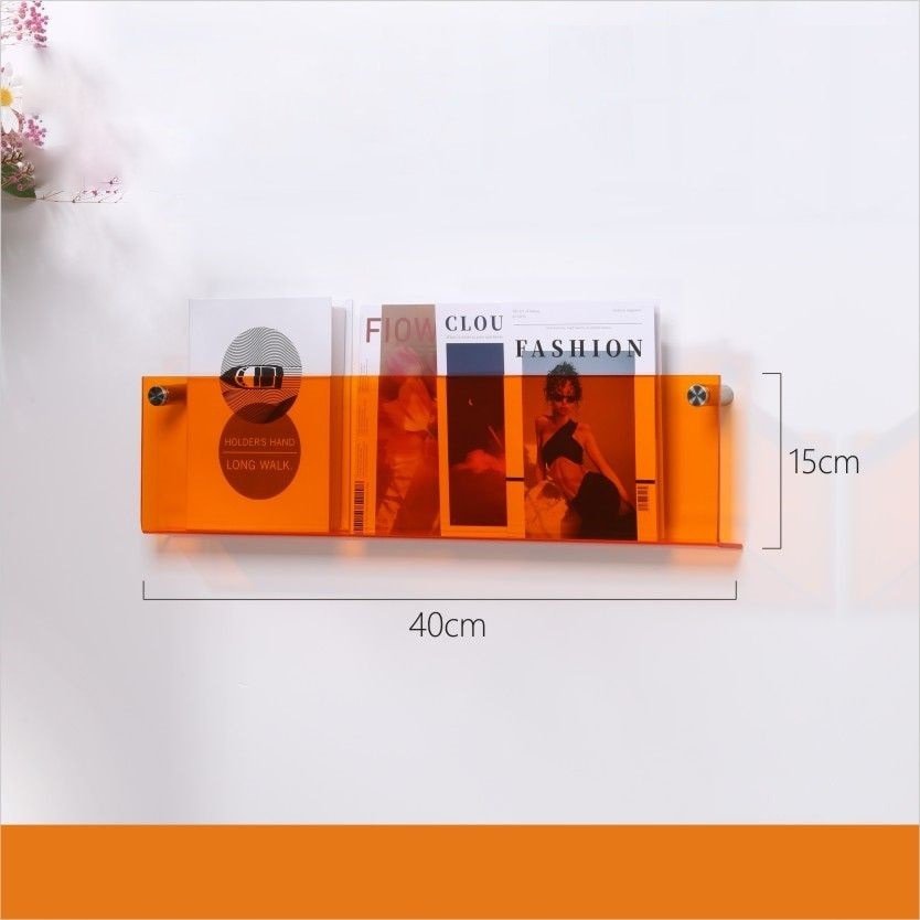 Wall-Mounted Acrylic Magazine Display Shelf — Floating Showcase