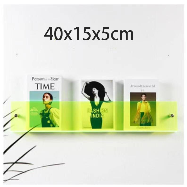 Wall-Mounted Acrylic Magazine Display Shelf — Floating Showcase