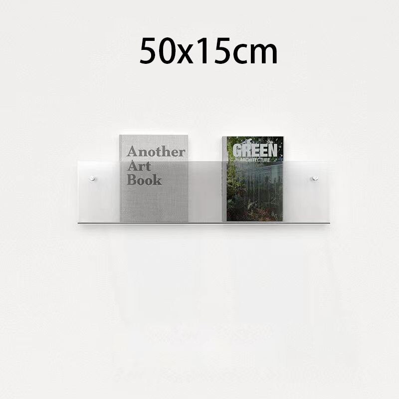 Wall-Mounted Acrylic Magazine Display Shelf — Floating Showcase