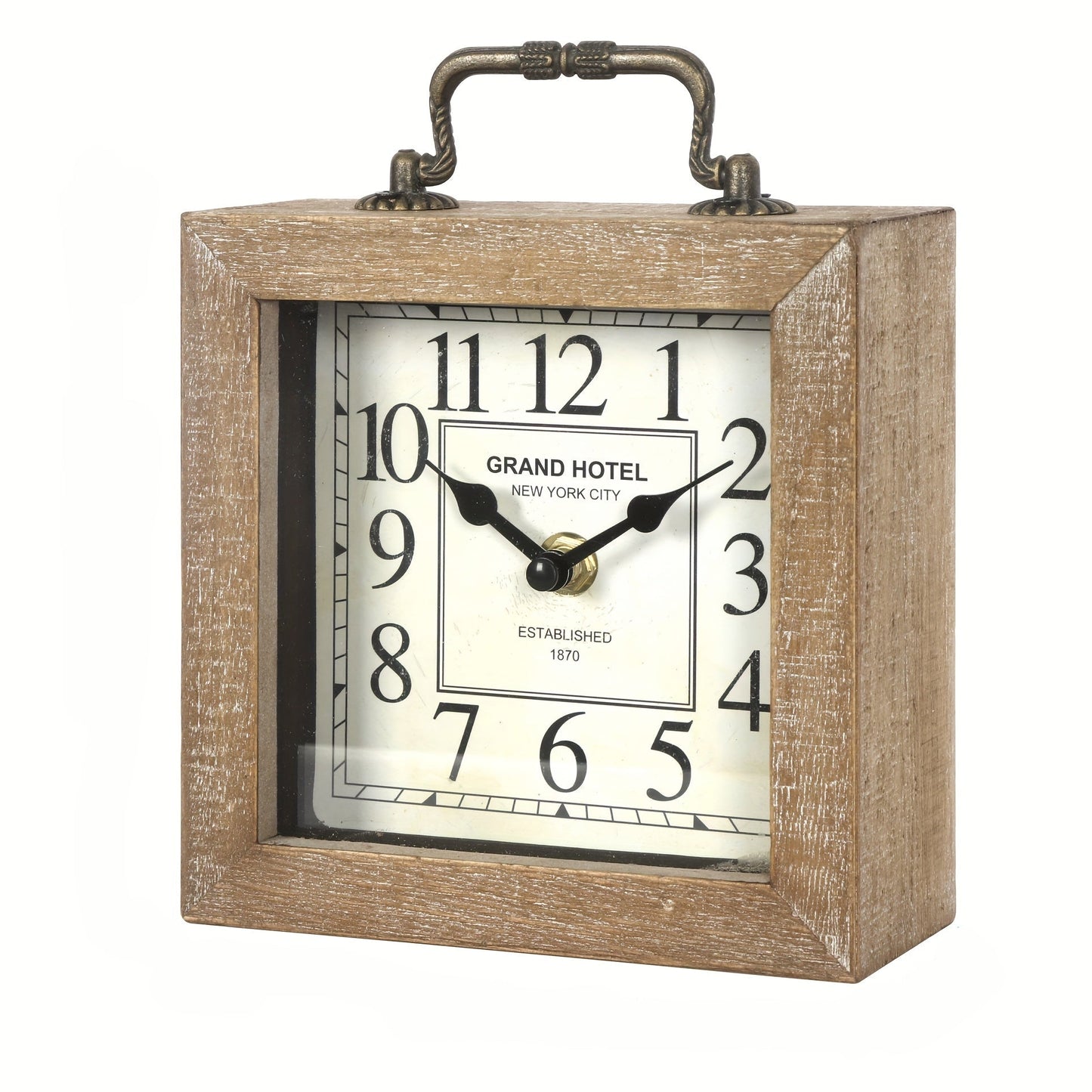 TimberNest - Charming Wooden Shelf Clock with Glass Shield | ribuella