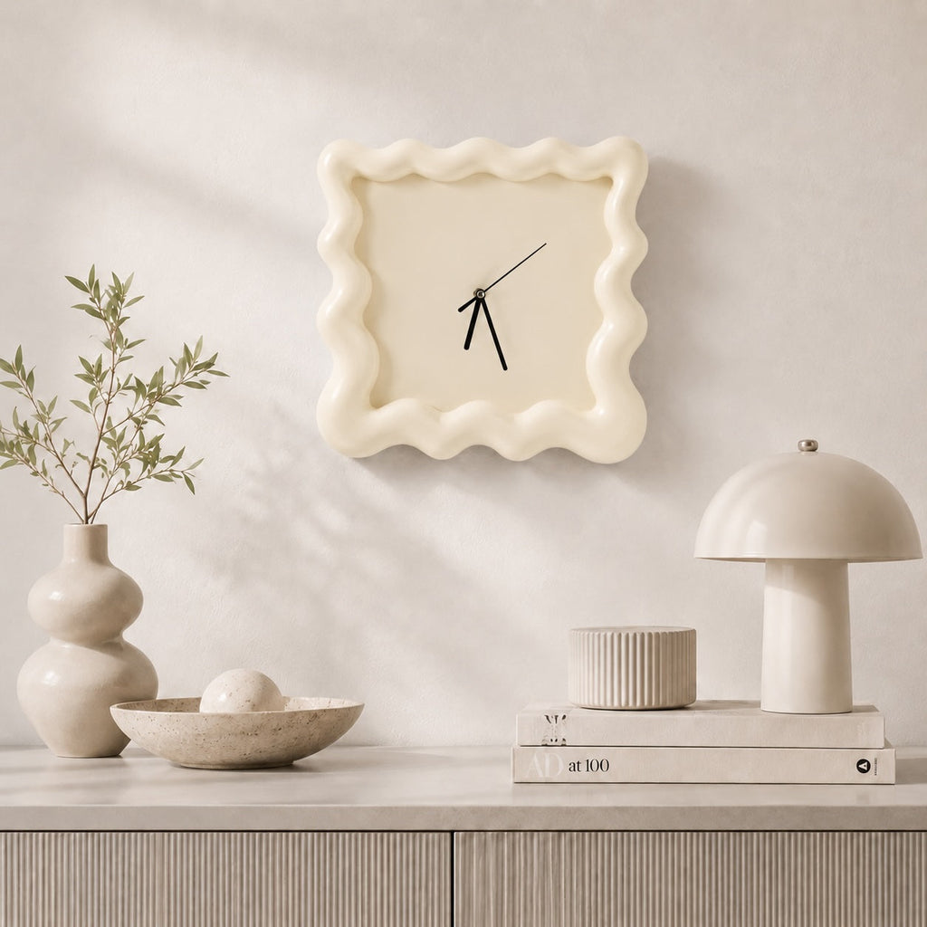 Modern Wall Clock Round Design Wall Mounted ABS Plastic Silent Movement 30cm | ribuella