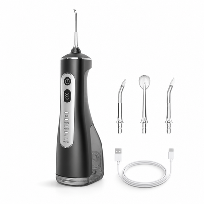 USB Rechargeable Water Flosser with High-Pressure Pulse Technology – 4 Nozzles | ribuella