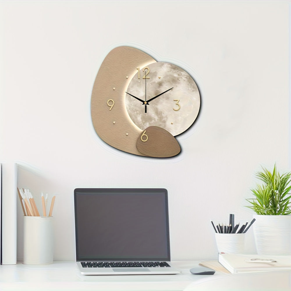 TimberCraft - Exquisite Wooden Wall Clock with Gold Accents | ribuella