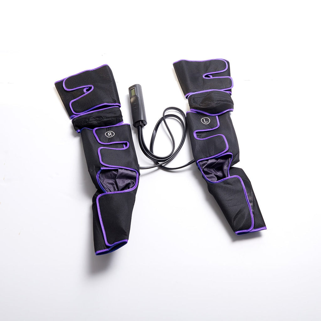 Draagbare luchtcompressie-massager voor benen en kuiten - handbediening op afstand, verwarmde voetpads