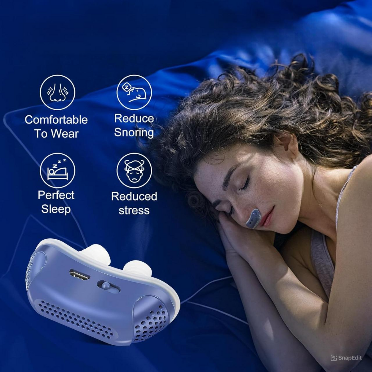 USB Rechargeable Silicone Nasal Dilator - Anti Snoring Electric Nose Inserts