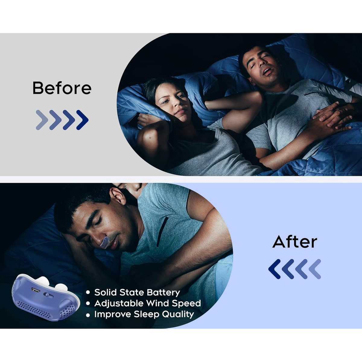 USB Rechargeable Silicone Nasal Dilator - Anti Snoring Electric Nose Inserts