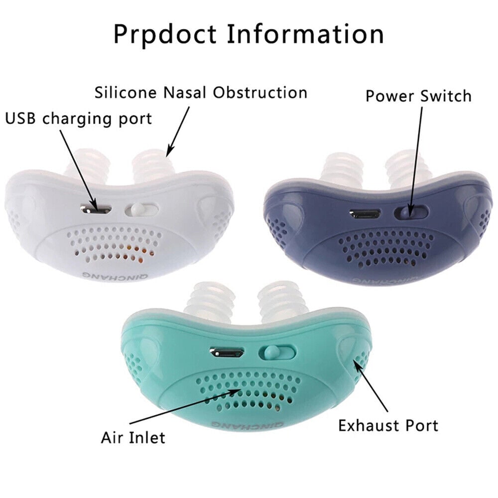 Portable Rechargeable Silicone Nasal Anti Snoring Device - Ergonomic Fit