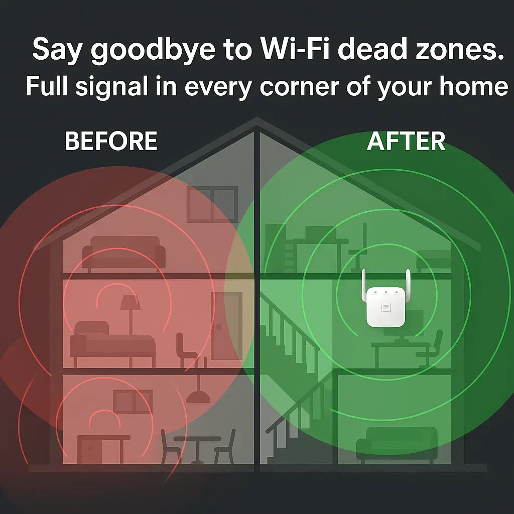 Dual Band WiFi Range Extender Compact Wireless Signal Booster