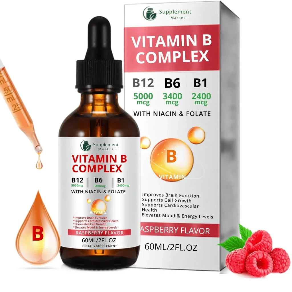 Flüssige B-Vitamin-Tropfen für gleichmäßige Energie und geistige Klarheit