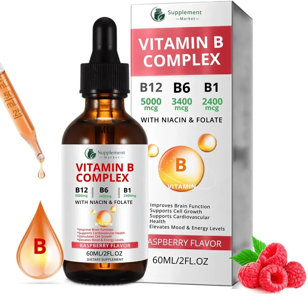 Flüssige B-Vitamin-Tropfen für gleichmäßige Energie und geistige Klarheit
