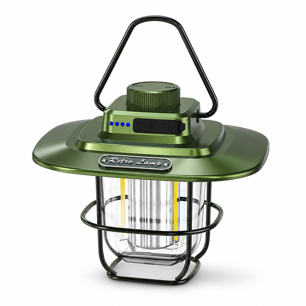USB-Rechargeable Weather-Resistant Vintage LED Camping Lantern | ribuella