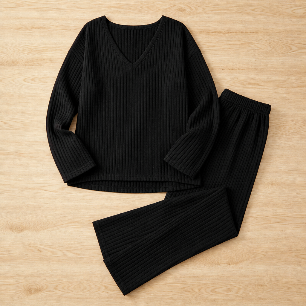 SeranaSilk Soft Ribbed Lounge Set | Embrace All-Day Luxury That Flatters Every Curve | ribuella