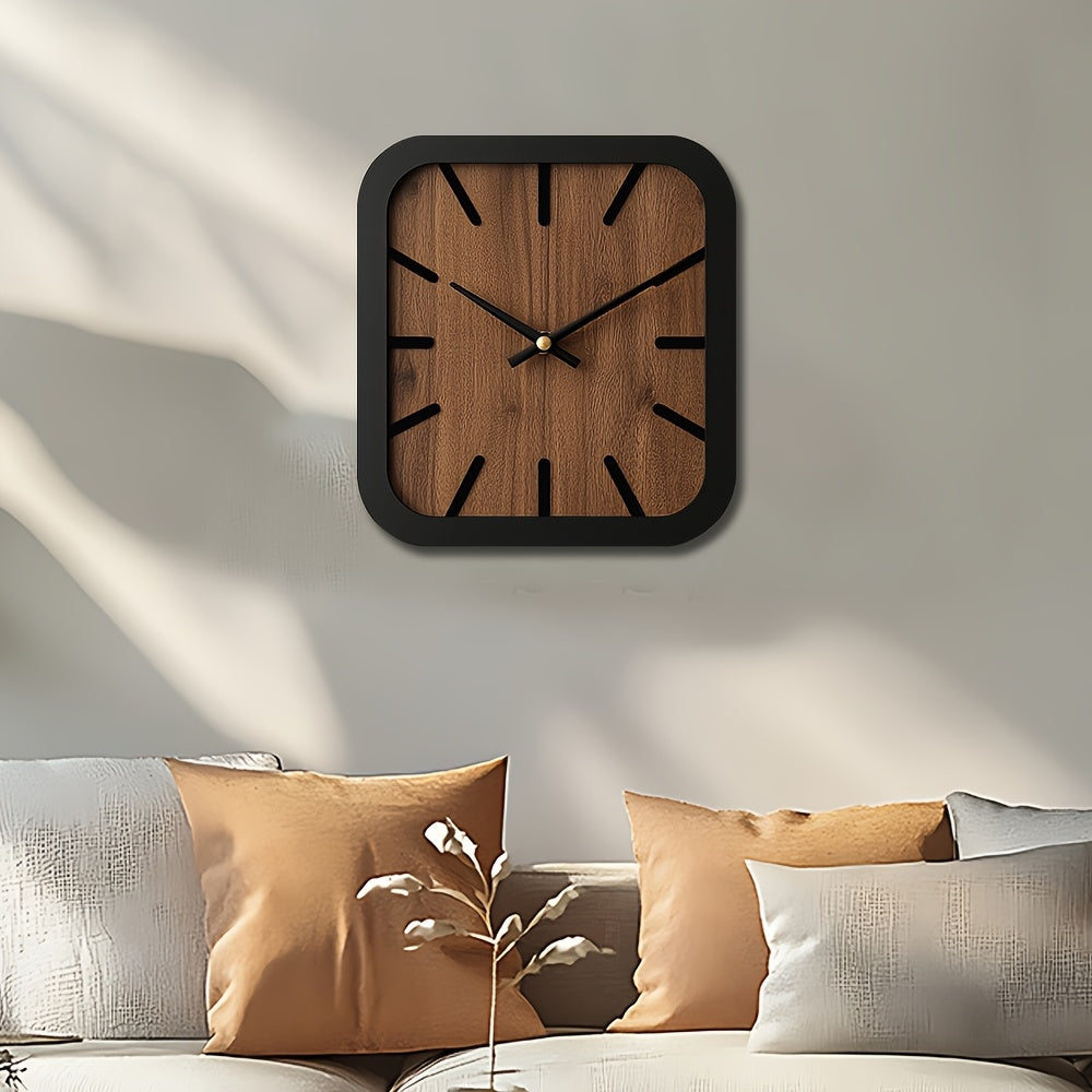 TimberCraft - Artisan Square Wooden Clock with Battery Operation | ribuella