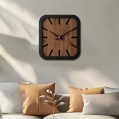 TimberCraft - Artisan Square Wooden Clock with Battery Operation | ribuella