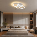 Modern Multi Ring Flush Mount Ceiling Light Metal Acrylic LED Dimmable Adjustable | ribuella