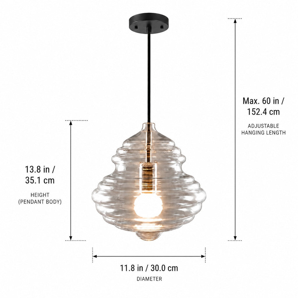 Suspension moderne en verre avec structure LED suspendue réglable pour l’éclairage de la cuisine | ribuella