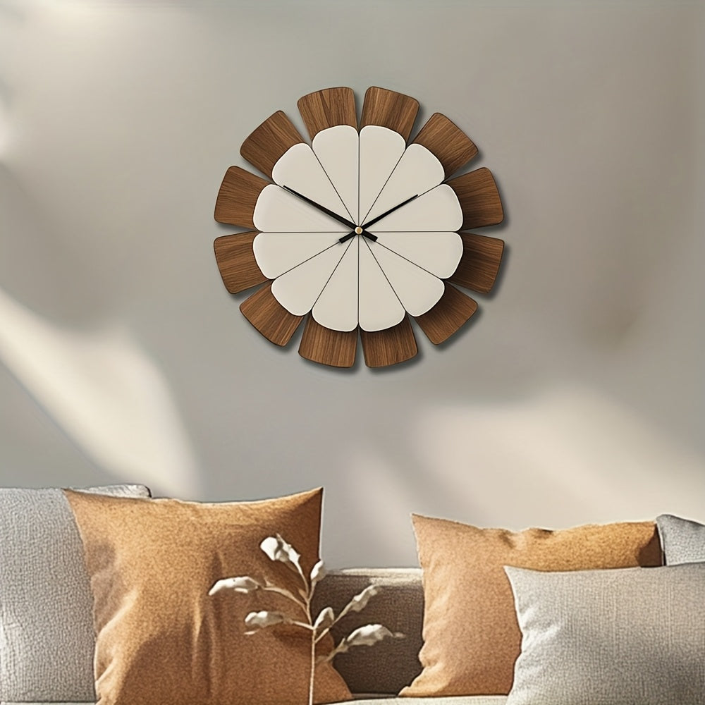 Serenity Circle – Elegant ljudlös väggklocka i trä | ribuella