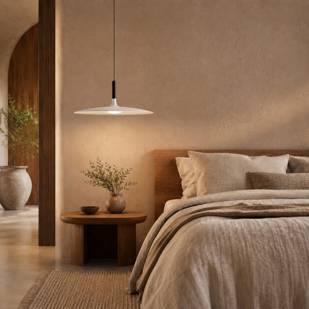 Modern Pendant Light Hanging Fixture in Concrete with Dimmable LED for Kitchen Island Lighting | ribuella