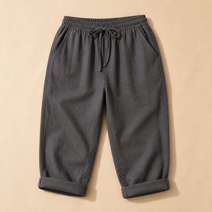 SenseLuxe – Airy Cotton-Linen Capri Pants Featuring Rolled Cuffs | ribuella