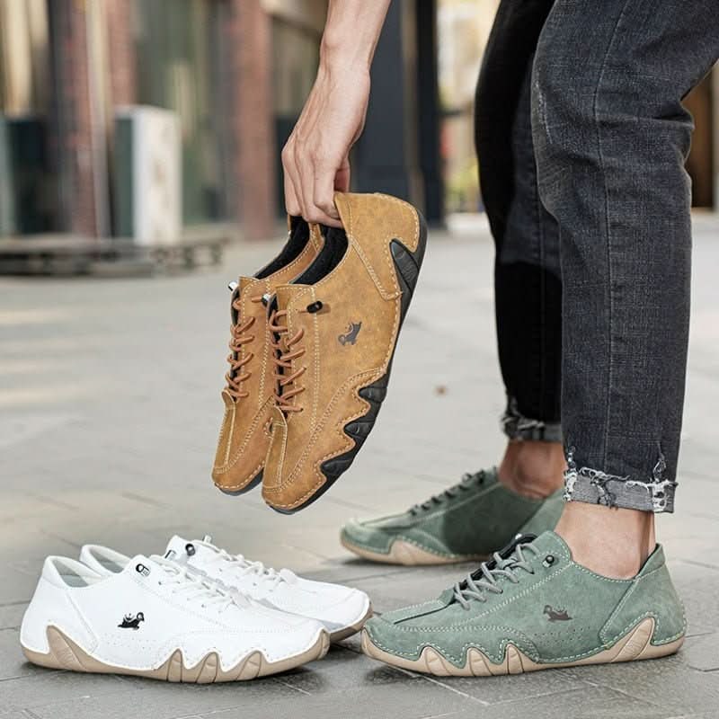 Pánské nepromokavé barefoot boty - minimalistické šněrování, flexibilní gumová podrážka