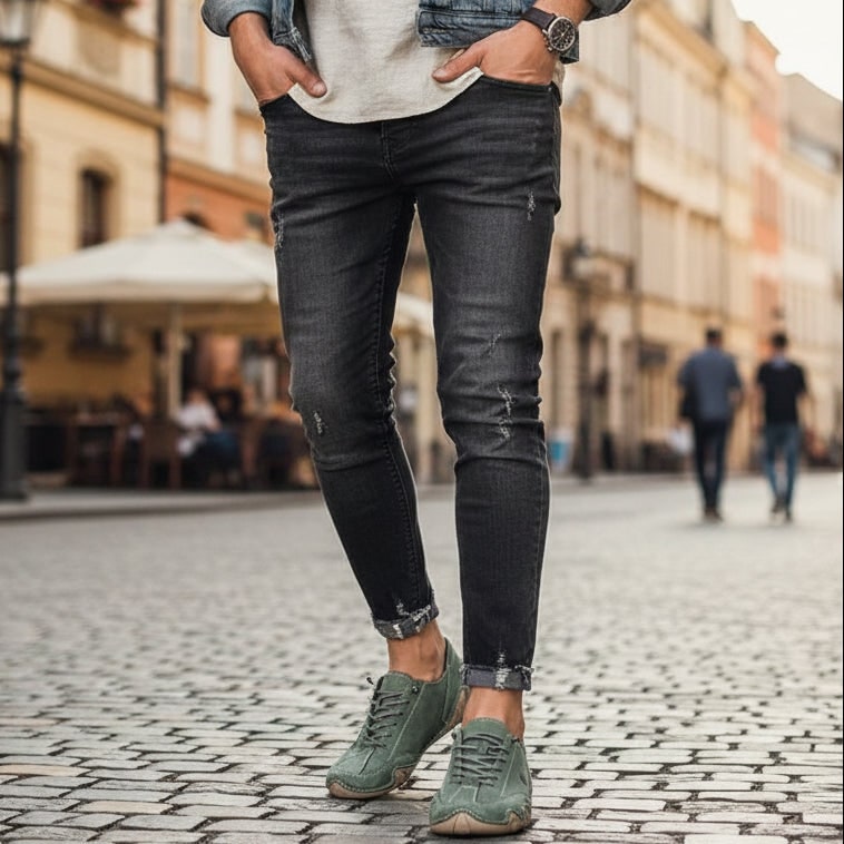 Pánské nepromokavé barefoot boty - minimalistické šněrování, flexibilní gumová podrážka