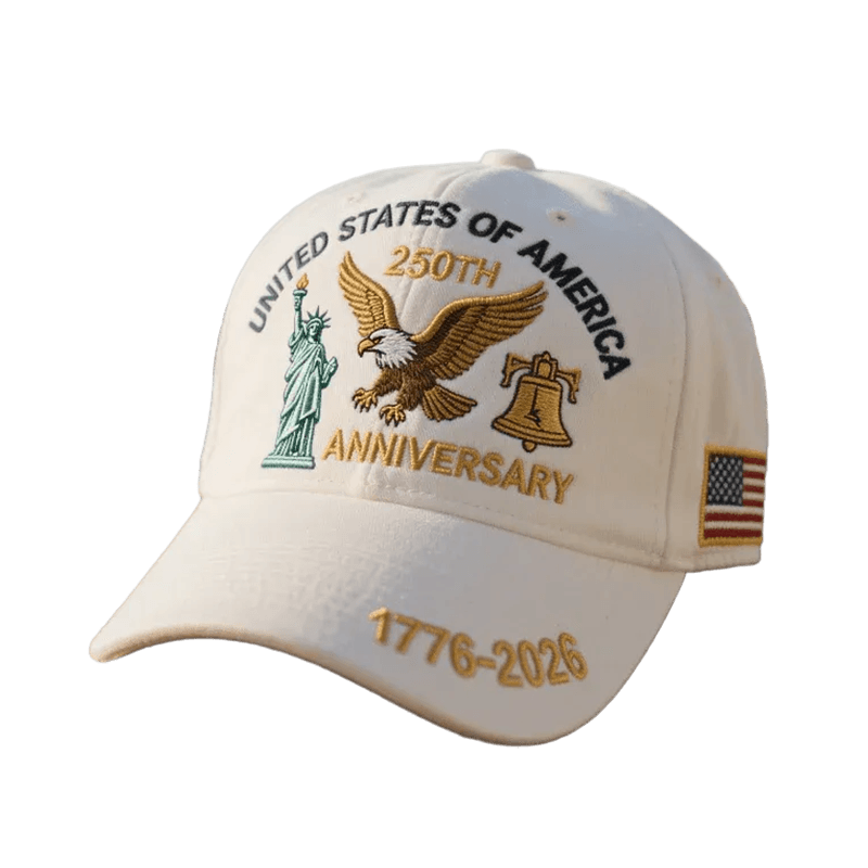 Casquette de baseball patriotique structurée, drapeau américain brodé, visière courbée