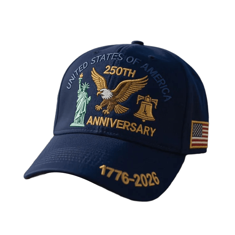 Casquette de baseball patriotique structurée, drapeau américain brodé, visière courbée