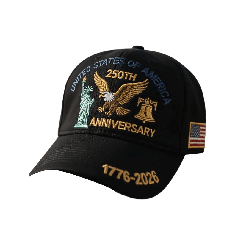 Casquette de baseball patriotique structurée, drapeau américain brodé, visière courbée
