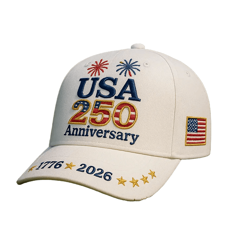 Casquette de baseball patriotique structurée, drapeau américain brodé, visière courbée
