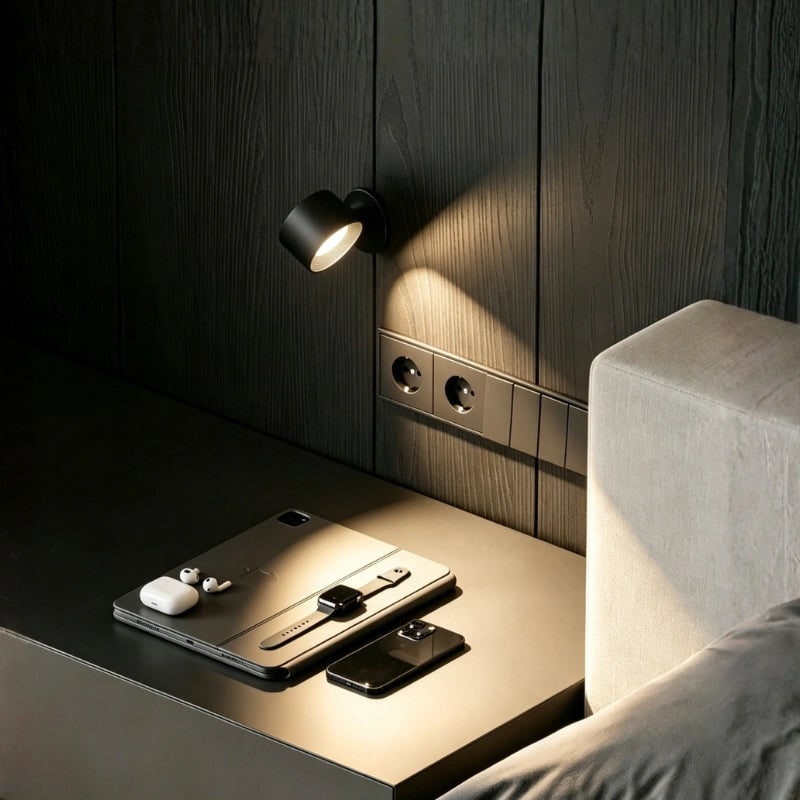 Trådløs genopladelig væglampe – magnetisk LED-lampe, justerbart kugleled