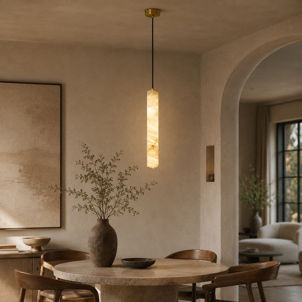 Moderne verstellbare Pendelleuchte aus Messing oder schwarzem Metall mit LED-Licht für Küche und Esszimmer | ribuella