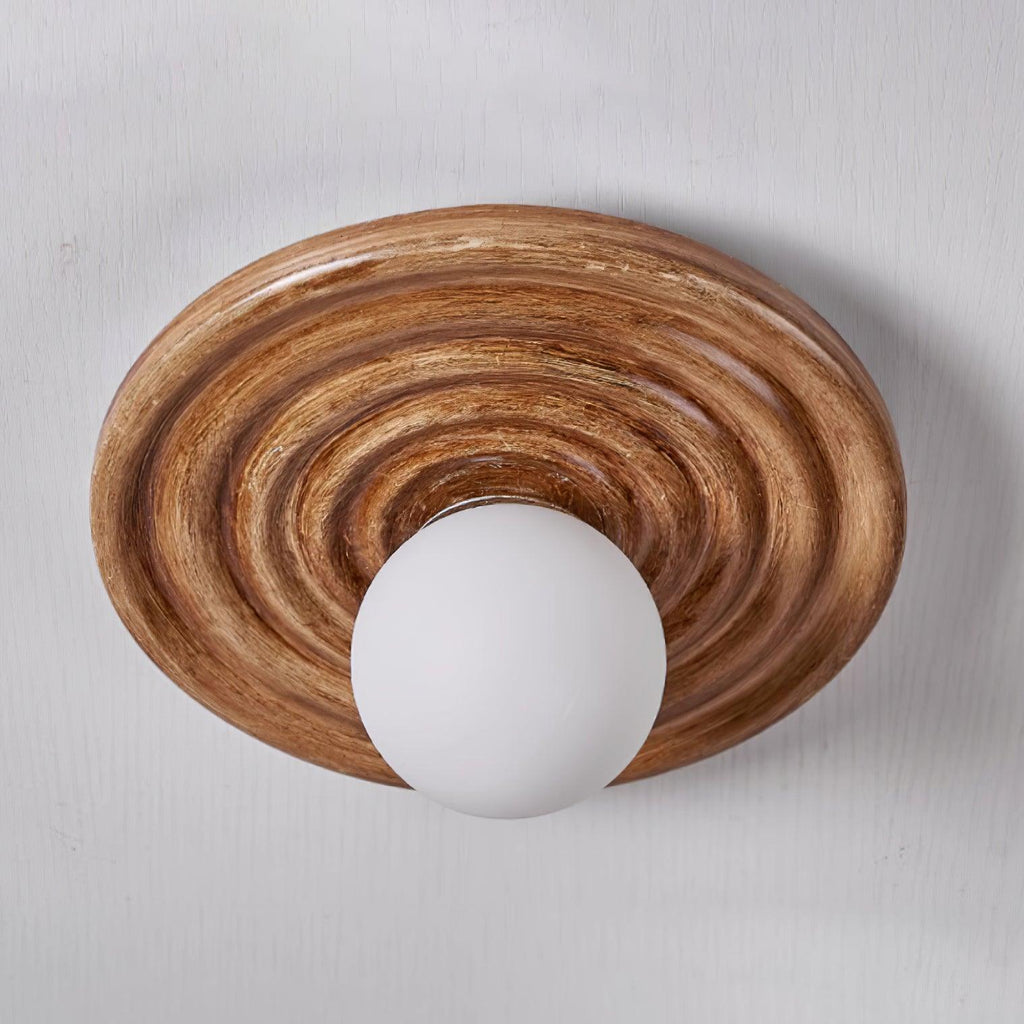 Francie Ceiling Light, Circular Disc Shape, Wabi Sabi Details, Warm Ambient Glow