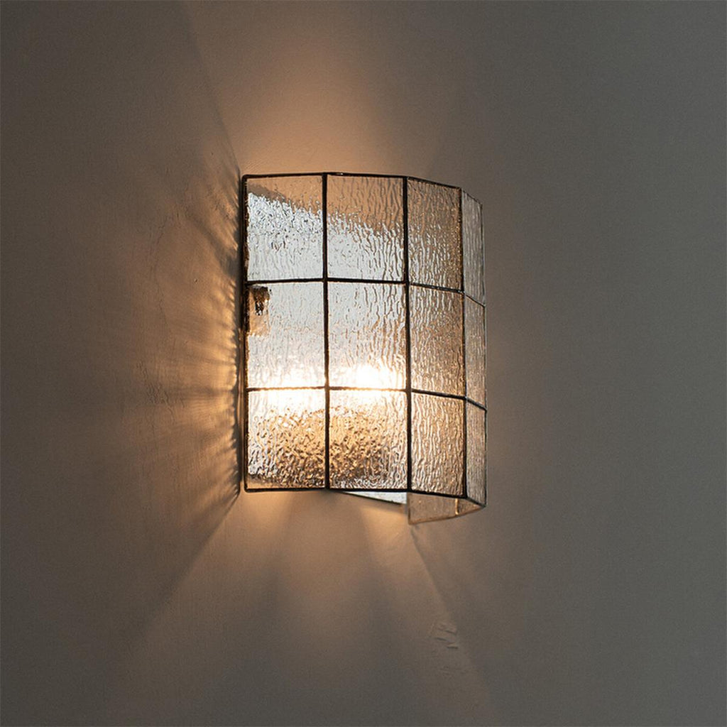 Fun Guy 731 Wall Lamp, Geometric Grid Panel, Minimalist Slim Profile, Soft Diffused Glow