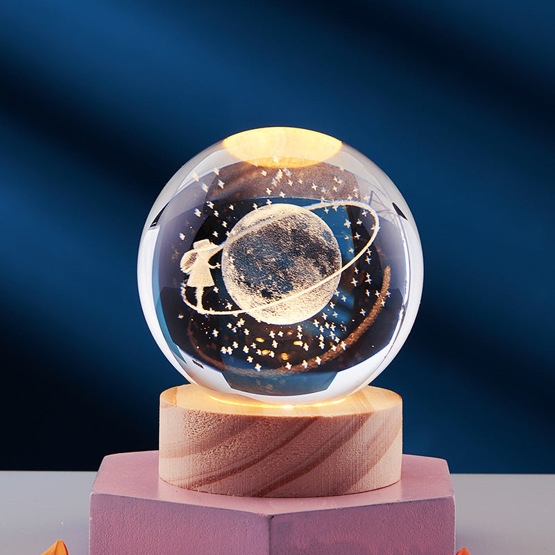 LumaOrb Crystal 3D Night Lamp Elegant Ambient Bedroom Light