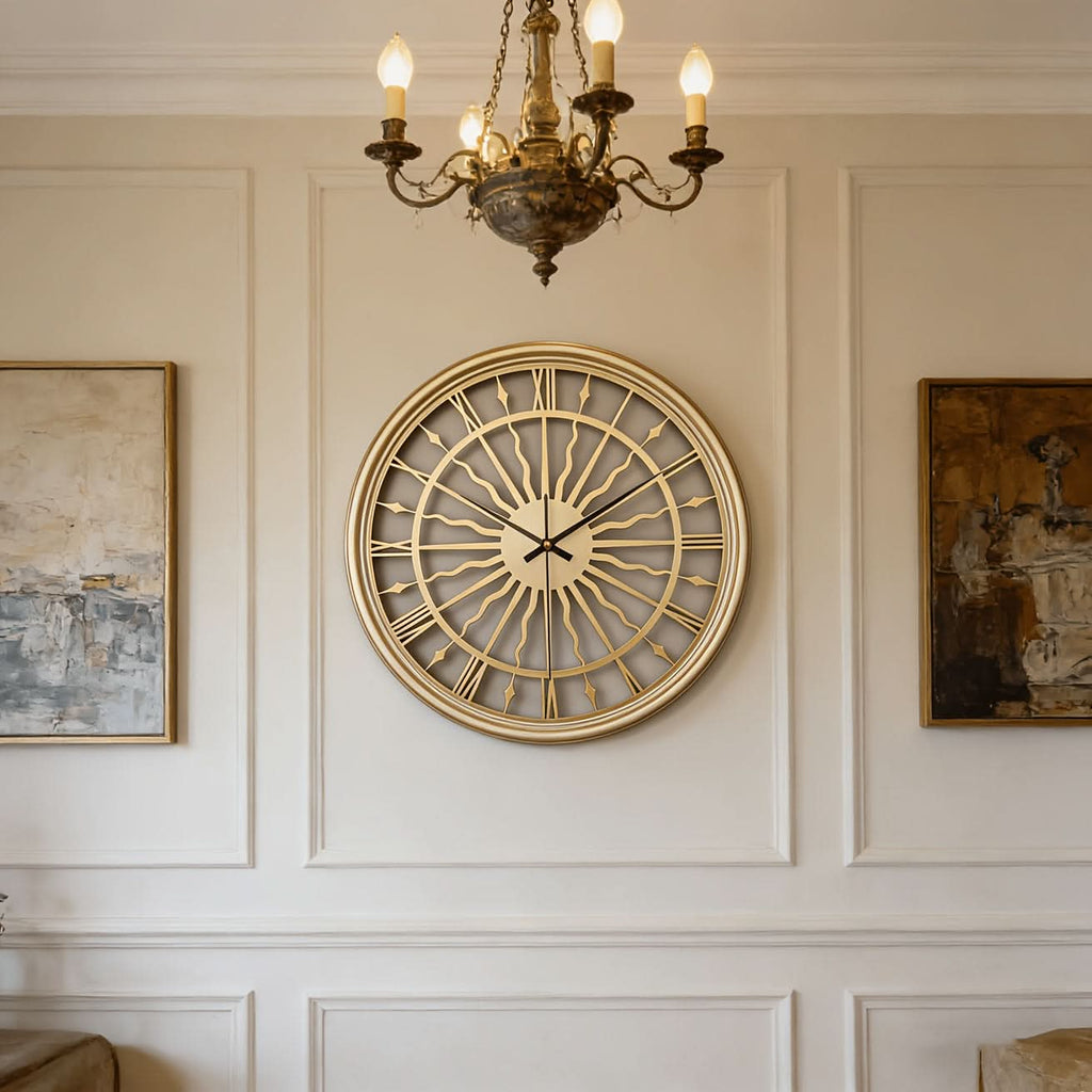 Horloge murale analogique ronde et silencieuse en fer forgé 3D | ribuella