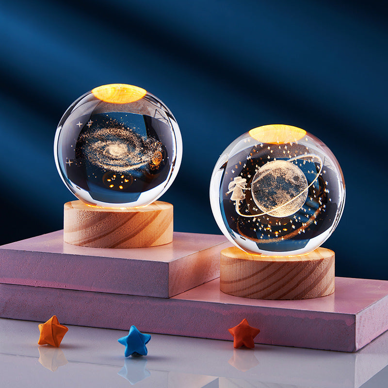 LumaOrb Crystal 3D Night Lamp Elegant Ambient Bedroom Light